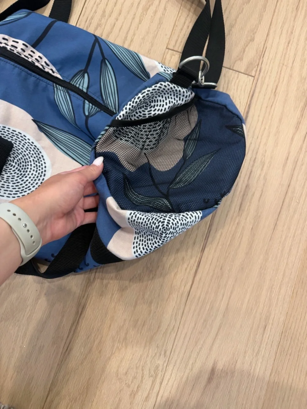 Blue Floral Weekend Shoulder Bag